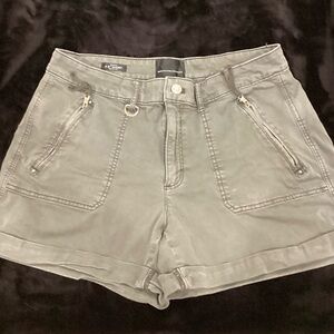 White House Black Market High Waist Olive Green Shorts